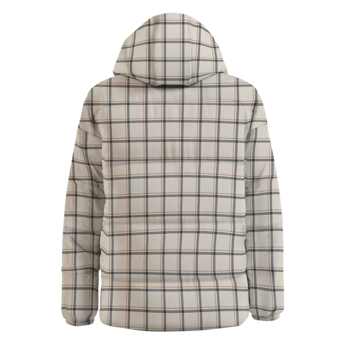 Tattersall Beige Print Pattern Down Jacket-grizzshop