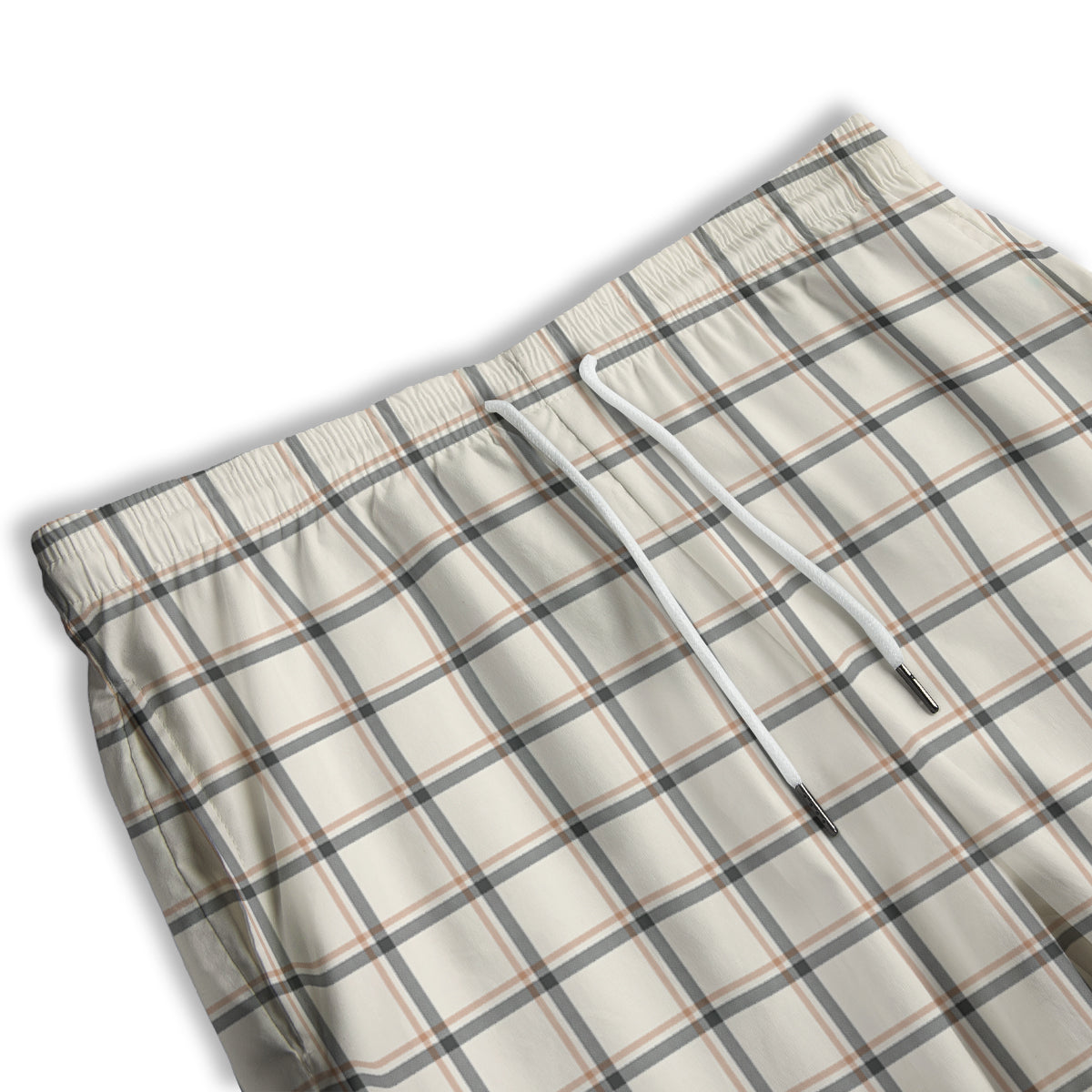 Tattersall Beige Print Pattern Men's Athletic Shorts