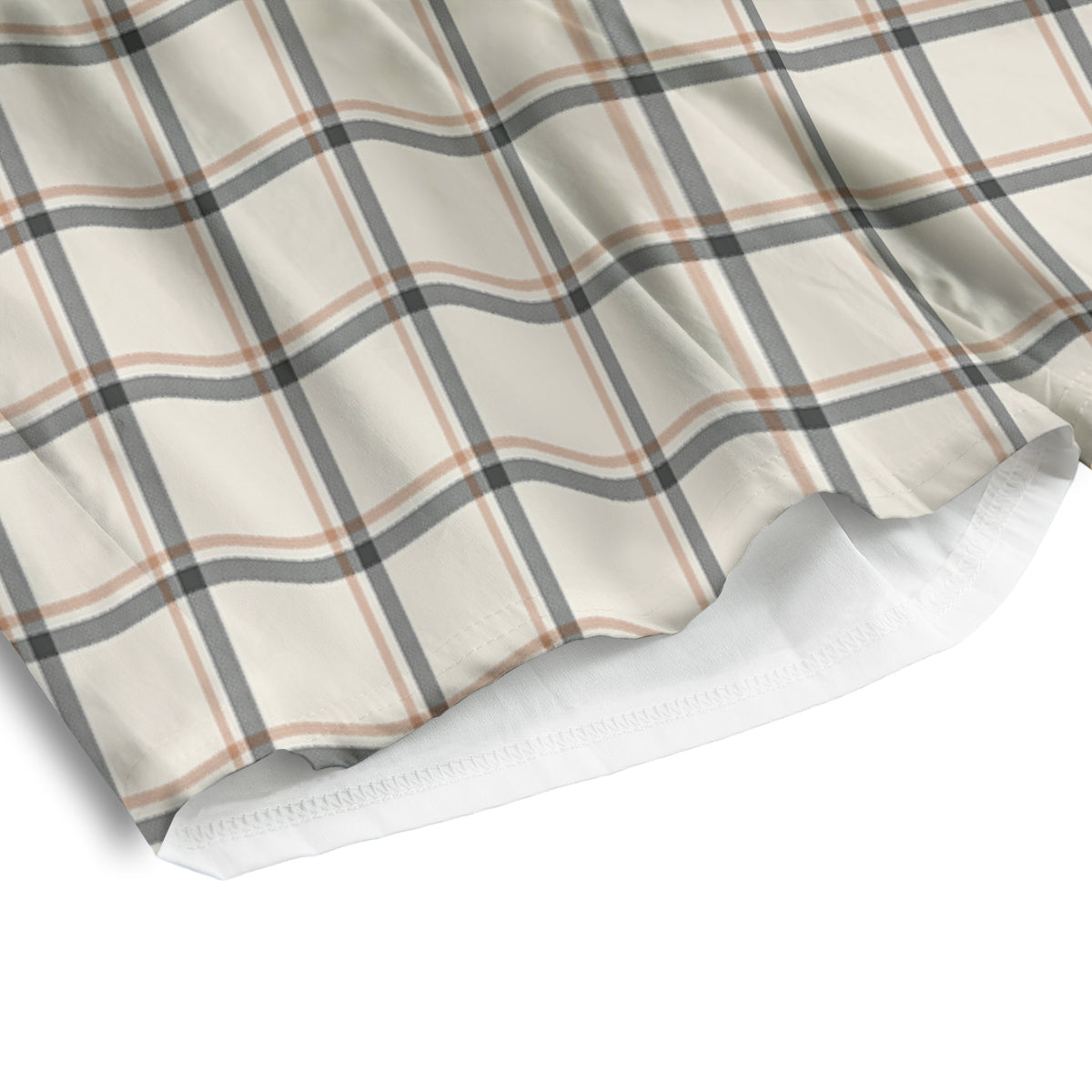 Tattersall Beige Print Pattern Men's Athletic Shorts
