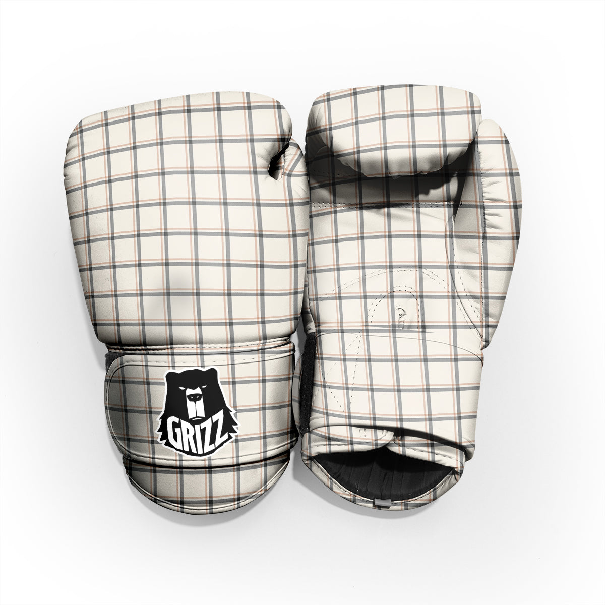 Tattersall Beige Print Pattern Pro Boxing Glove