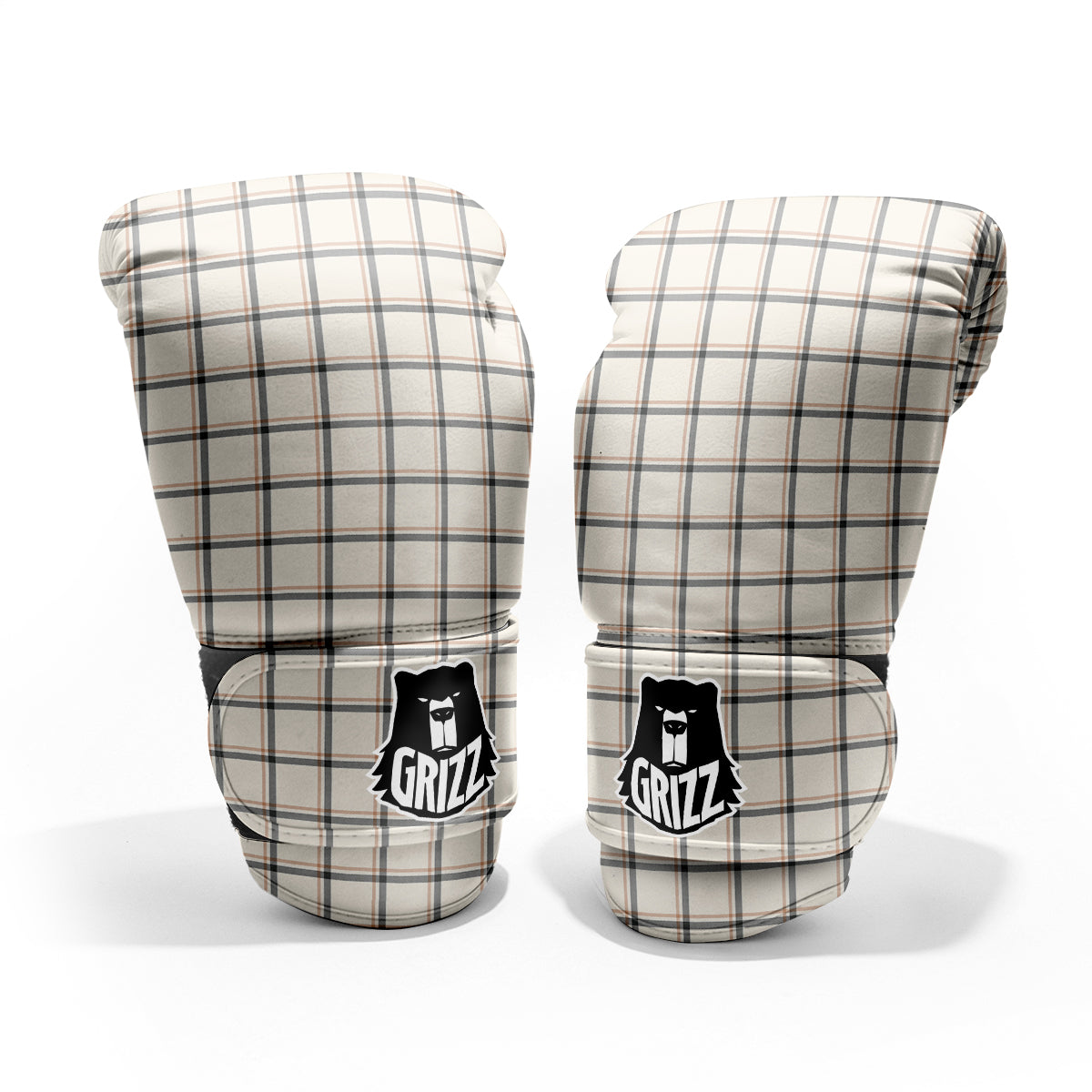 Tattersall Beige Print Pattern Pro Boxing Glove