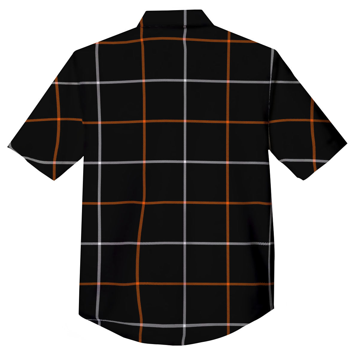 Tattersall Black Halloween Print Pattern Button Up Shirt-grizzshop