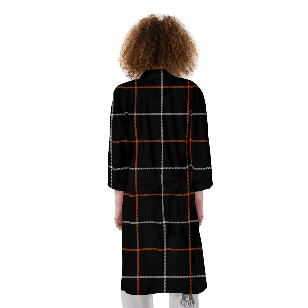 Tattersall Black Halloween Print Pattern Kimono-grizzshop