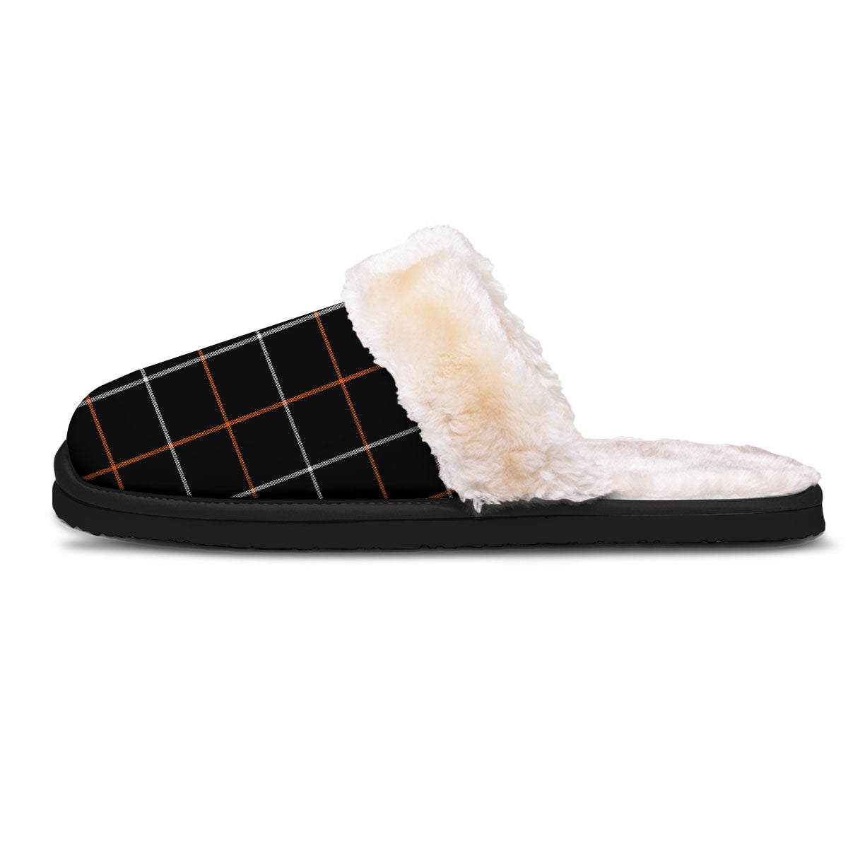Tattersall Black Halloween Print Pattern Slippers-grizzshop