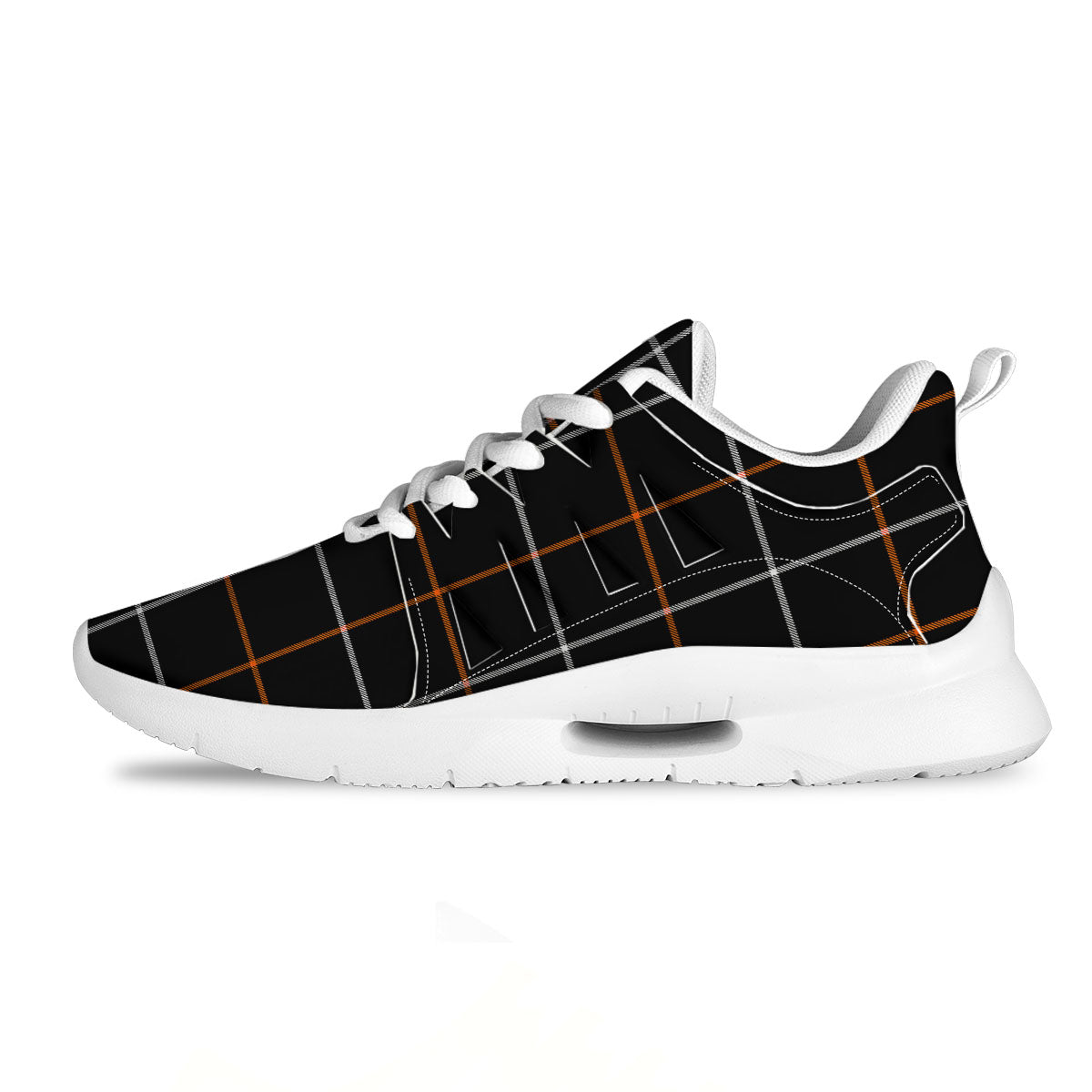 Tattersall Black Halloween Print Pattern Tennis Shoes-grizzshop