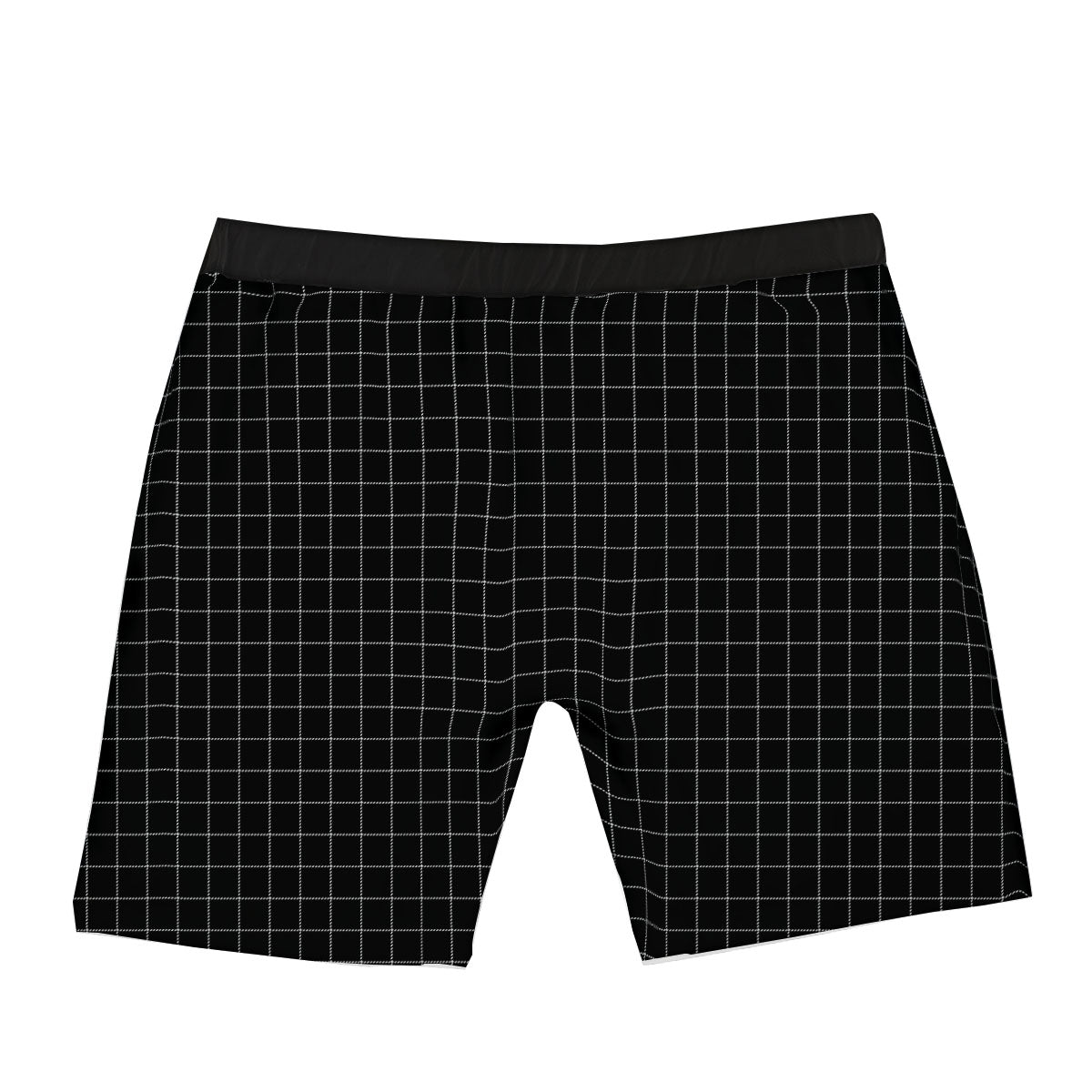 Tattersall Black Print Pattern Boxer Briefs-grizzshop
