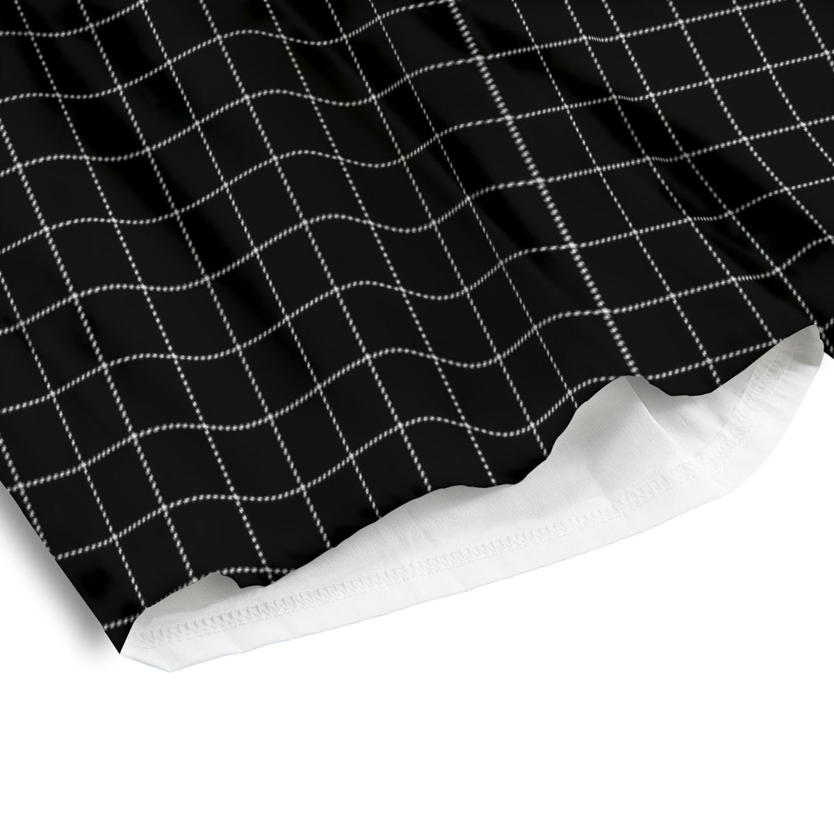 Tattersall Black Print Pattern Men's Athletic Shorts