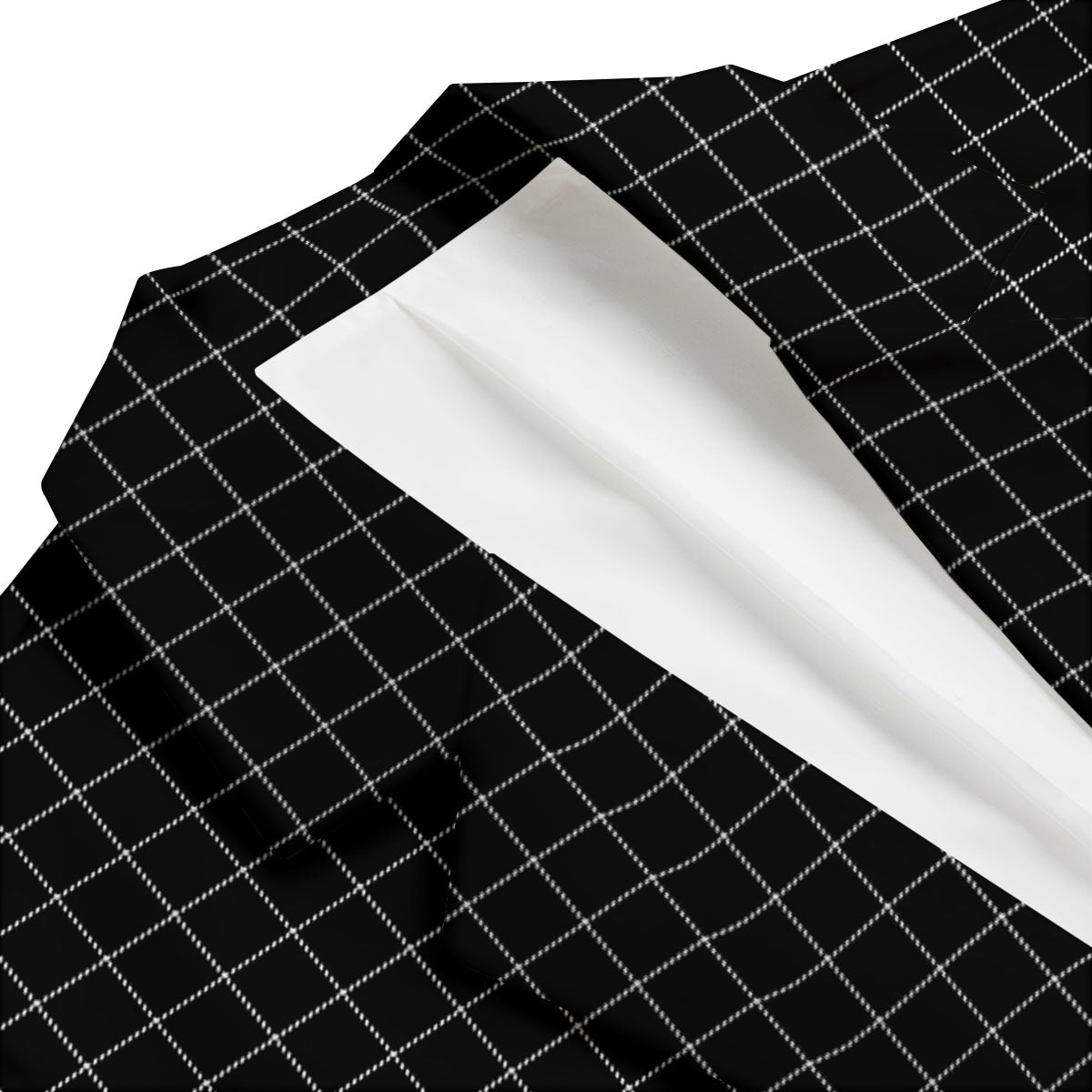Tattersall Black Print Pattern Men's Blazer-grizzshop