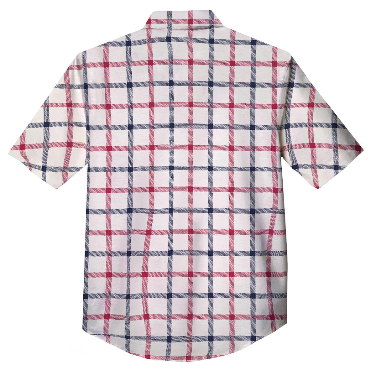Tattersall Blue And Red Print Pattern Button Up Shirt-grizzshop