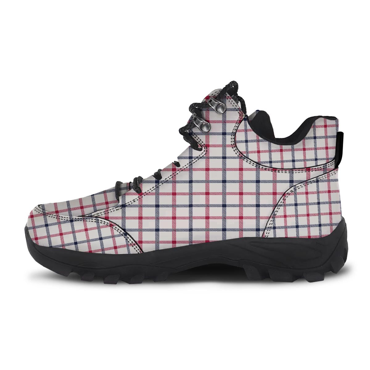 Tattersall Blue And Red Print Pattern Hiking Shoes-grizzshop