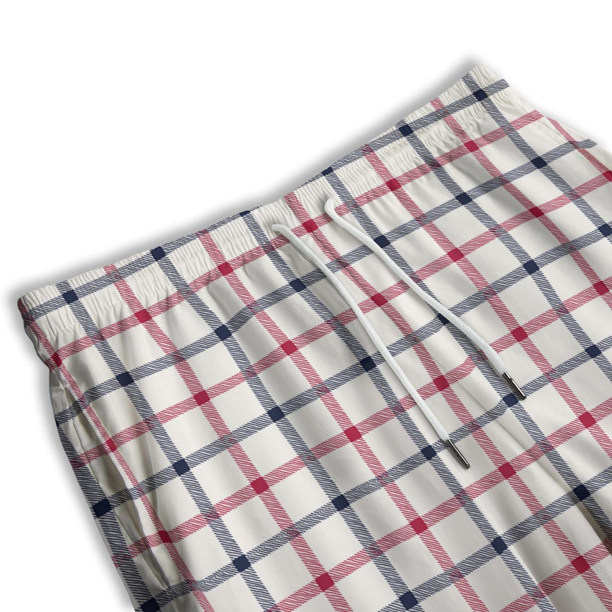 Tattersall Blue And Red Print Pattern Men's Athletic Shorts