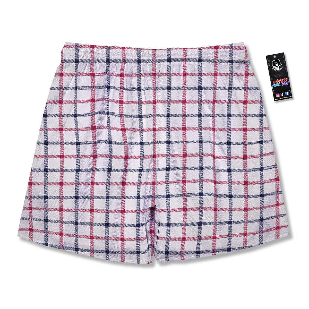 Tattersall Blue And Red Print Pattern Men's Running Shorts-grizzshop