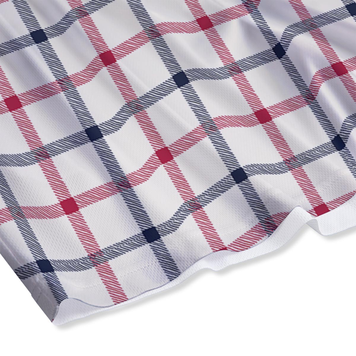 Tattersall Blue And Red Print Pattern Mesh Shorts
