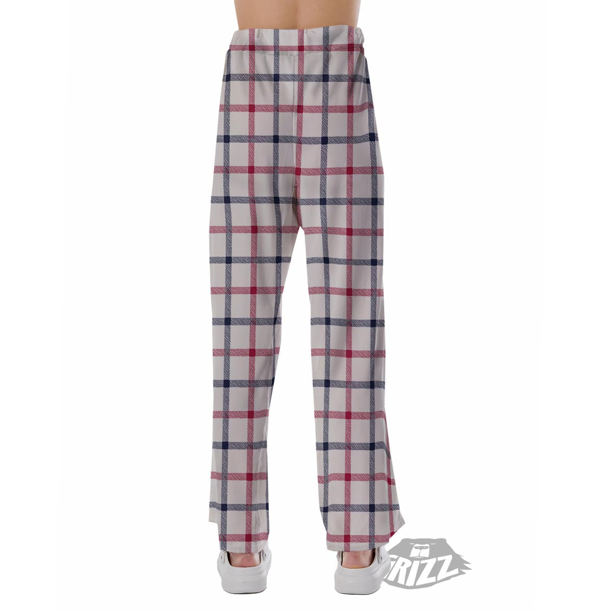 Tattersall Blue And Red Print Pattern Pajama Pants-grizzshop