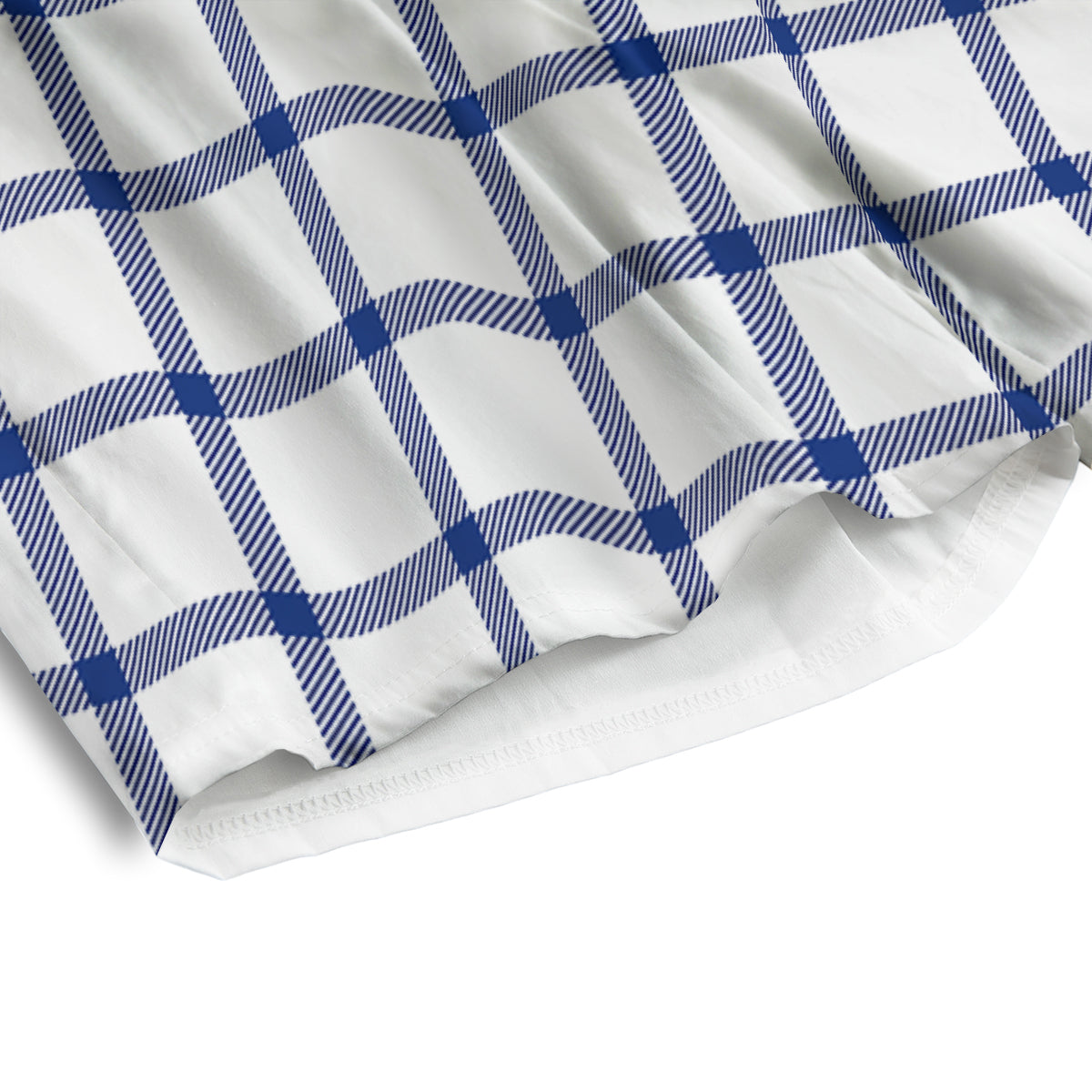 Tattersall Blue And White Print Pattern Men's Athletic Shorts