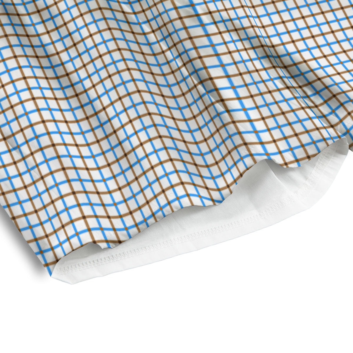 Tattersall Brown And Blue Print Pattern Men's Athletic Shorts