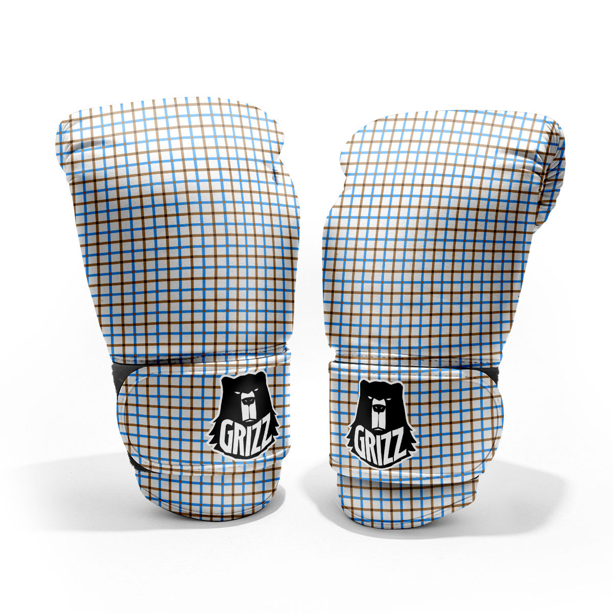 Tattersall Brown And Blue Print Pattern Pro Boxing Glove