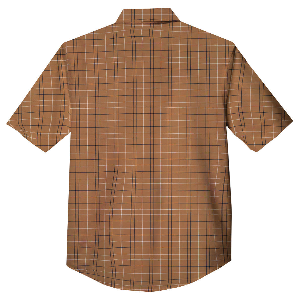 Tattersall Brown Print Pattern Button Up Shirt-grizzshop