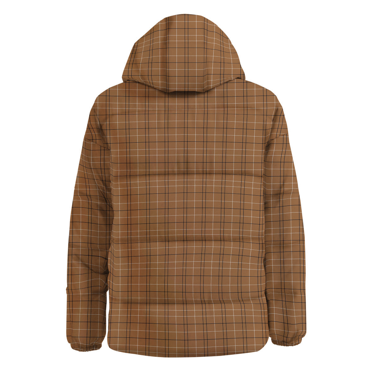 Tattersall Brown Print Pattern Down Jacket-grizzshop