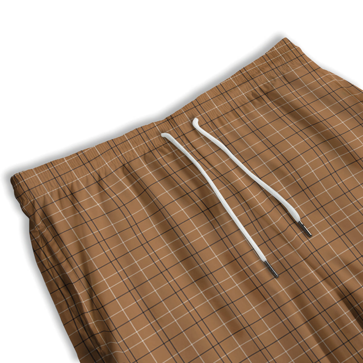 Tattersall Brown Print Pattern Men's Athletic Shorts