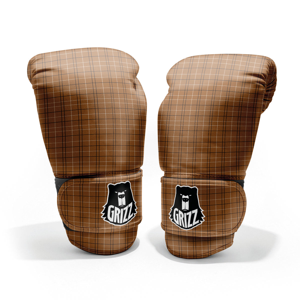 Tattersall Brown Print Pattern Pro Boxing Glove