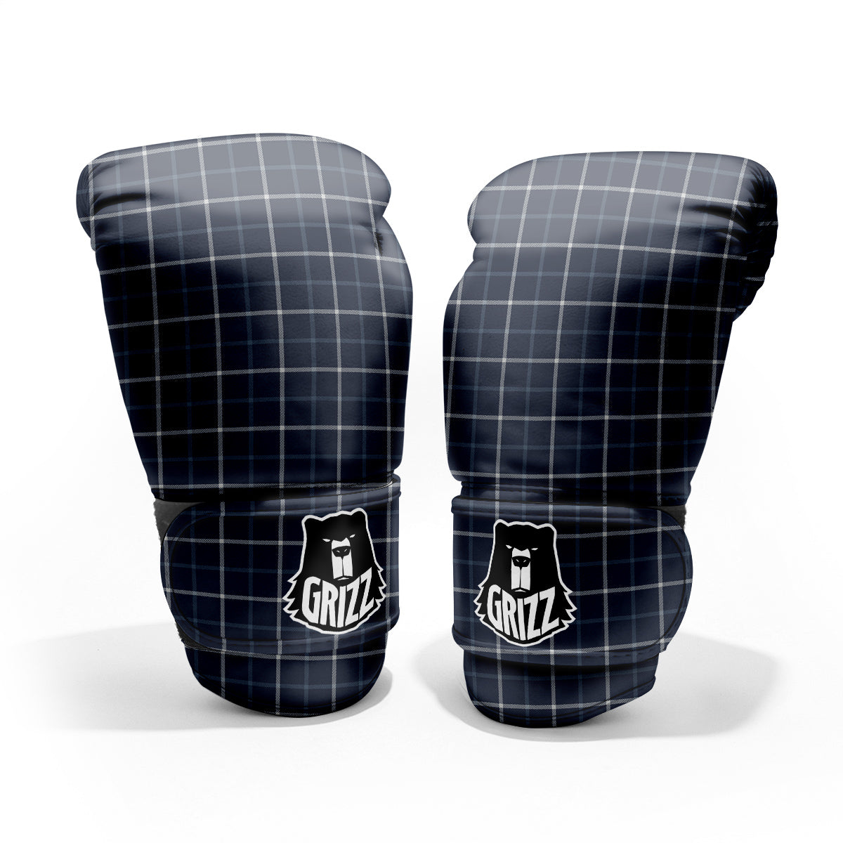 Tattersall Dark Blue Print Pattern Pro Boxing Glove