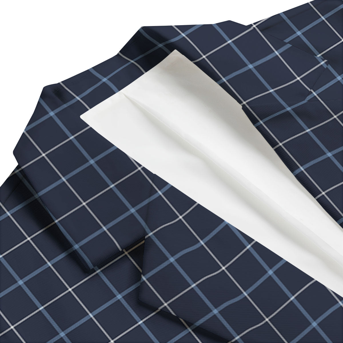 Tattersall Deep Blue Print Pattern Men's Blazer-grizzshop