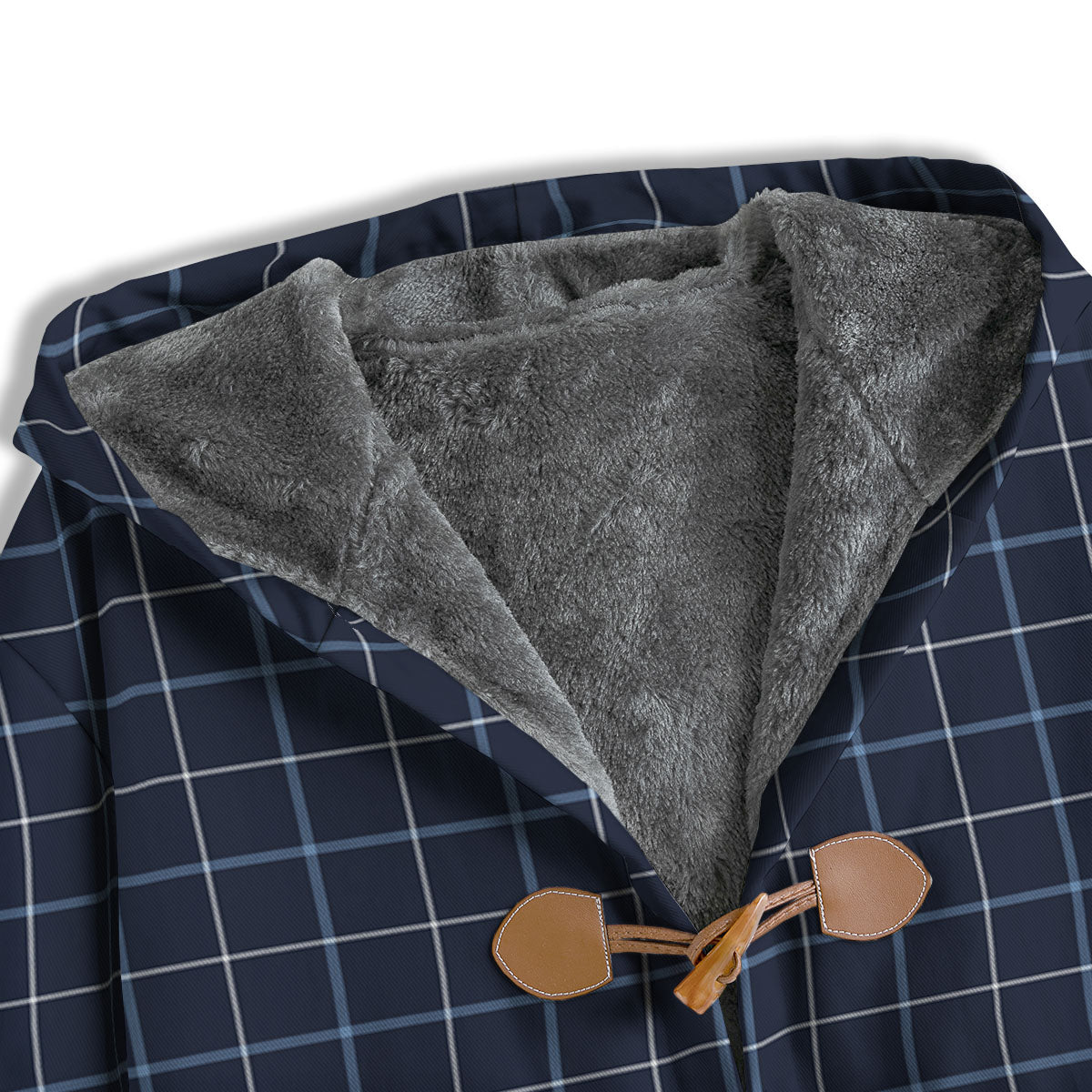 Tattersall Deep Blue Print Pattern Men's Windbreaker Jacket-grizzshop