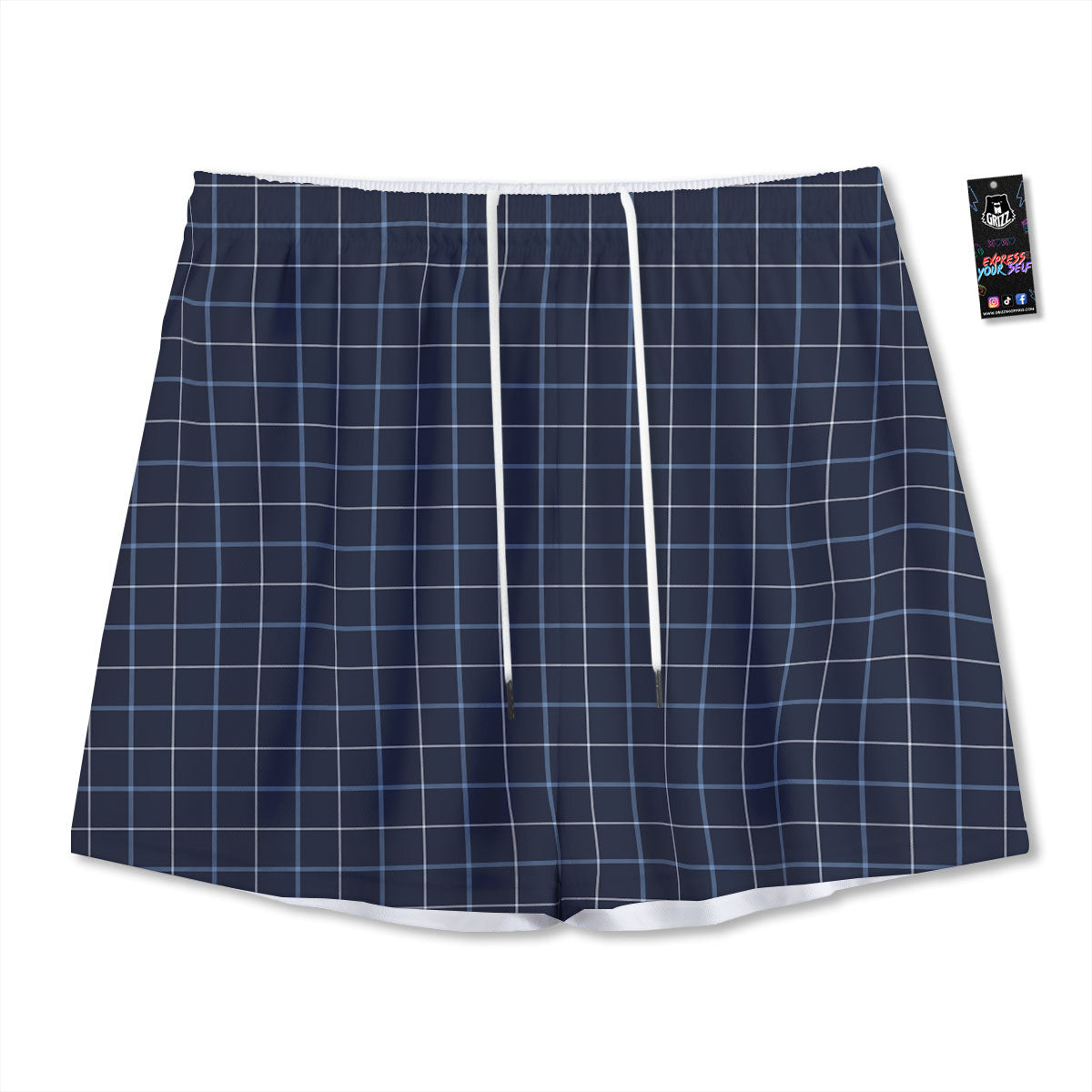 Tattersall Deep Blue Print Pattern Mesh Shorts