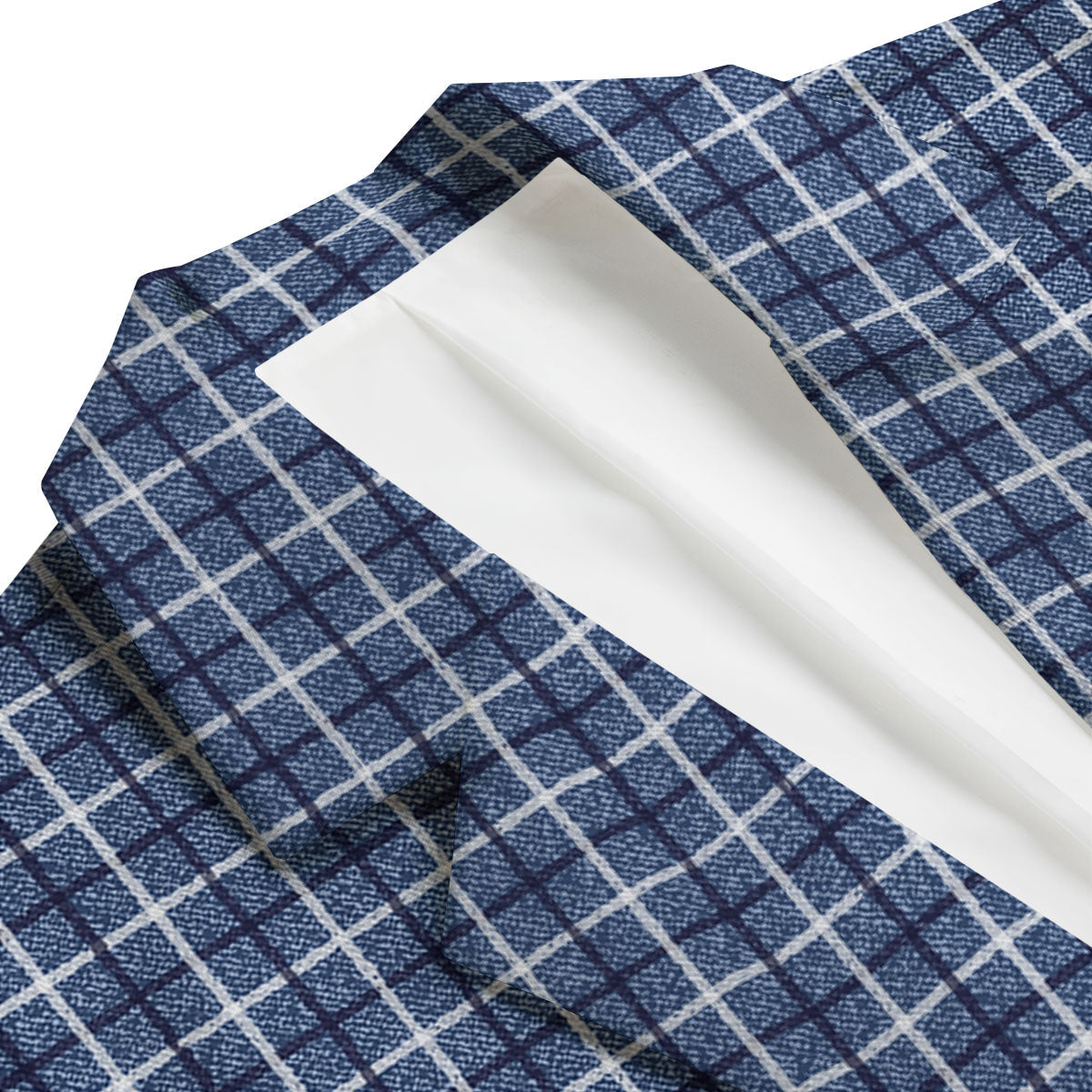 Tattersall Denim Print Pattern Men's Blazer-grizzshop