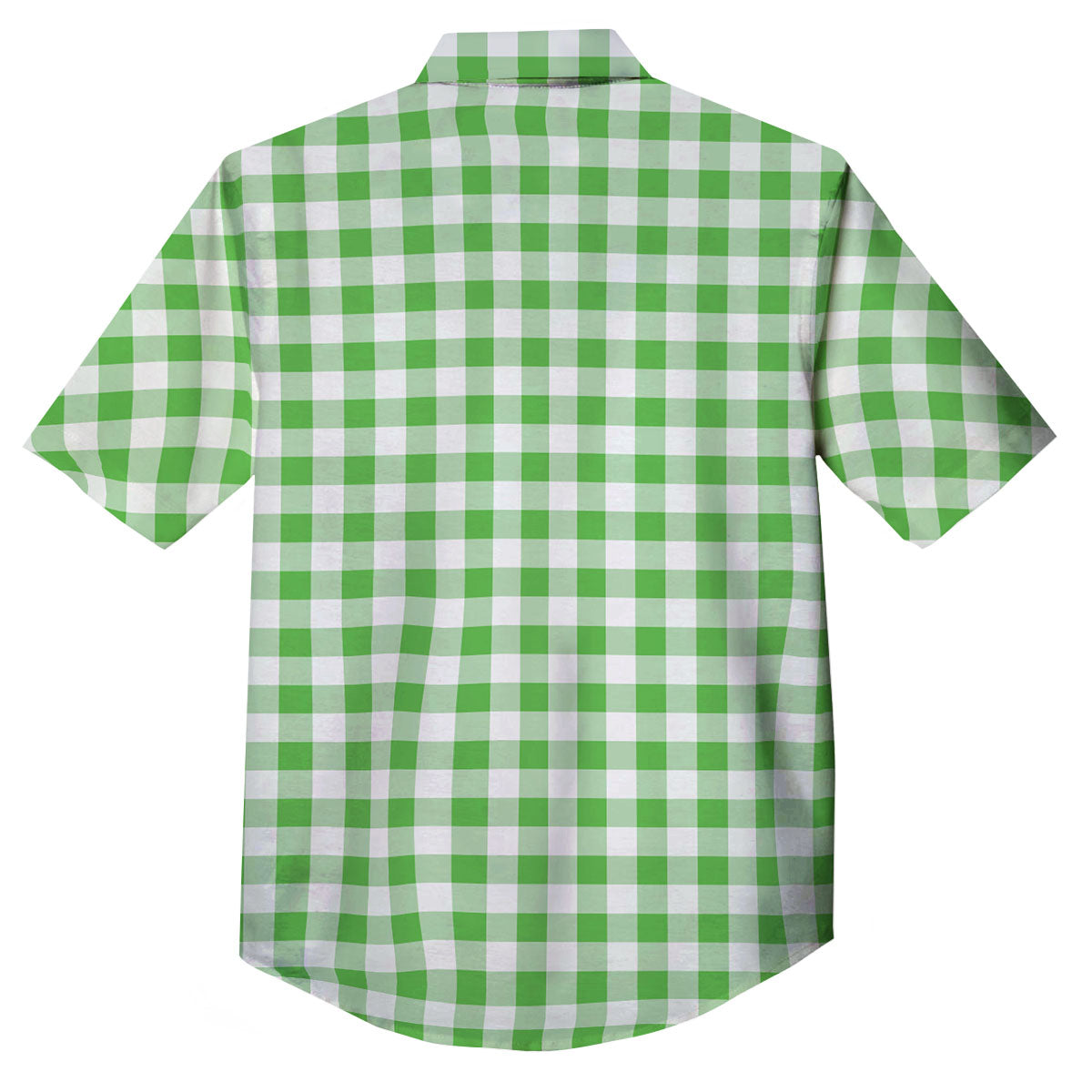 Tattersall Green Print Pattern Button Up Shirt-grizzshop