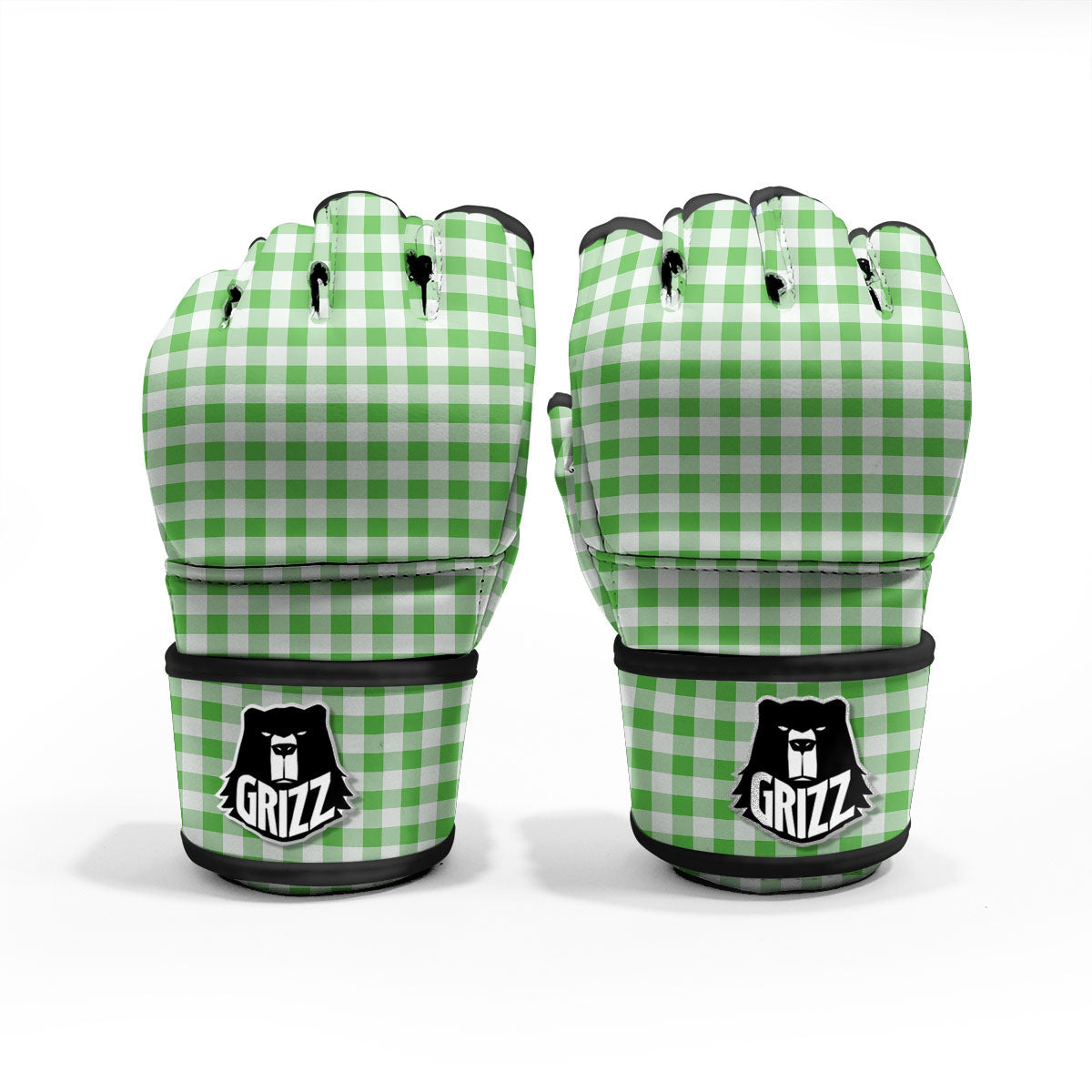 Tattersall Green Print Pattern MMA Gloves-grizzshop