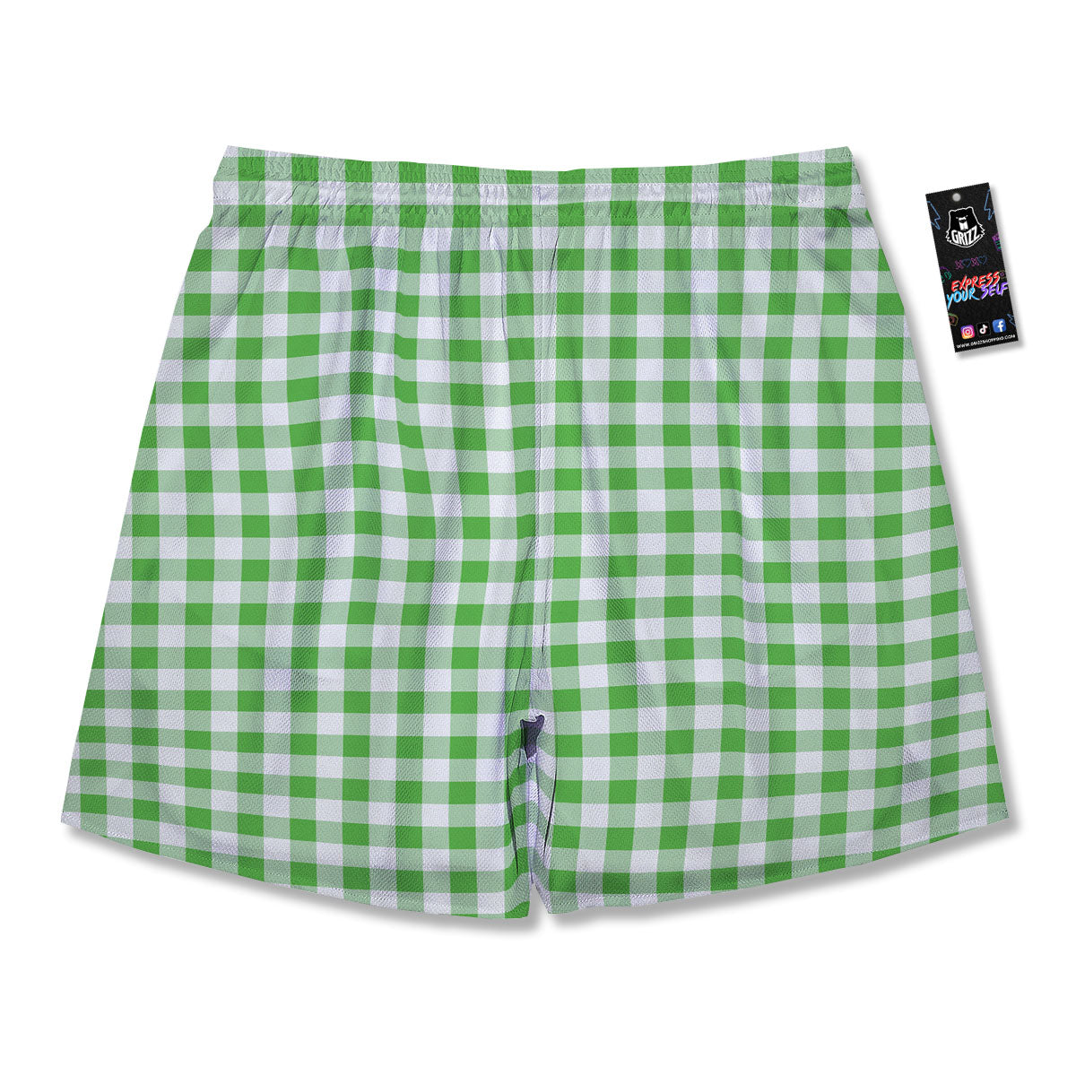 Tattersall Green Print Pattern Men's Running Shorts-grizzshop