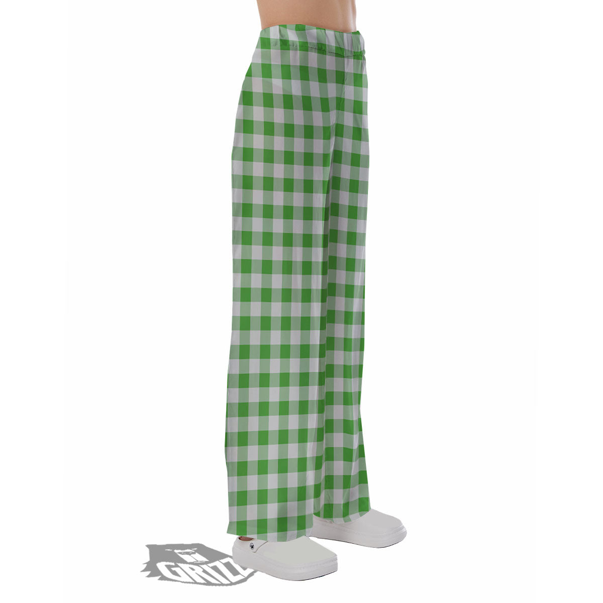 Tattersall Green Print Pattern Pajama Pants-grizzshop