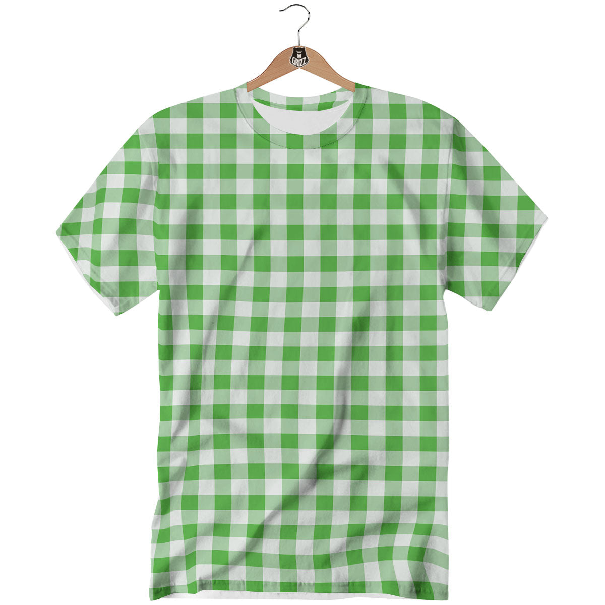 Tattersall Green Print Pattern T-Shirt-grizzshop