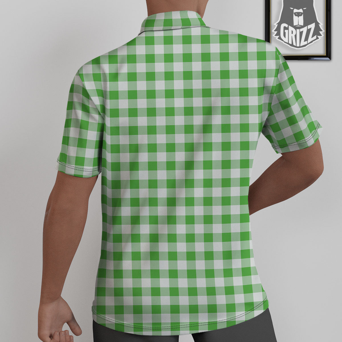 Tattersall Green Print Pattern Untucked Shirts-grizzshop