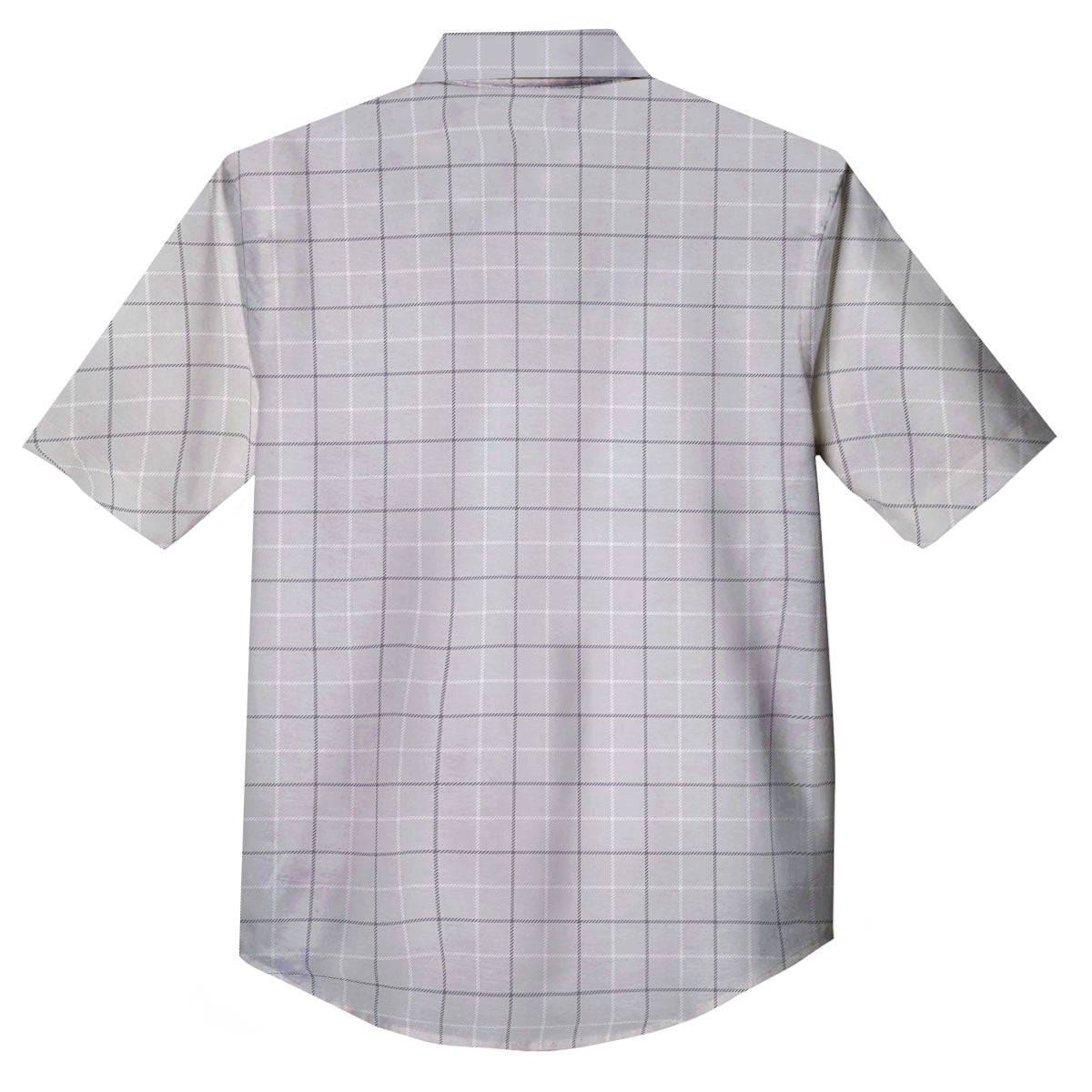 Tattersall Grey Print Pattern Button Up Shirt-grizzshop