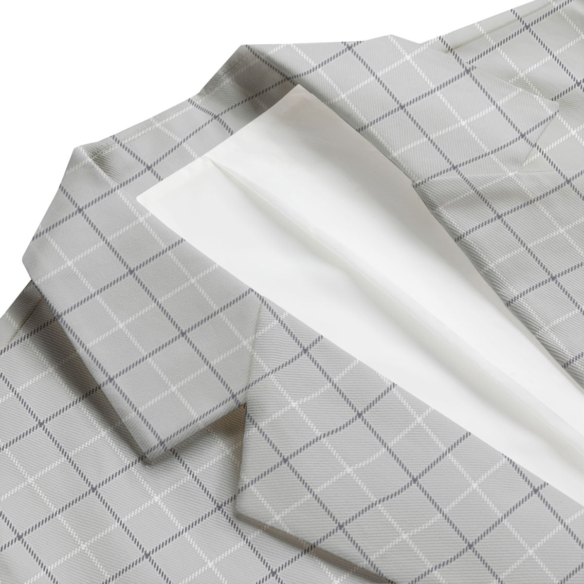 Tattersall Grey Print Pattern Men's Blazer-grizzshop