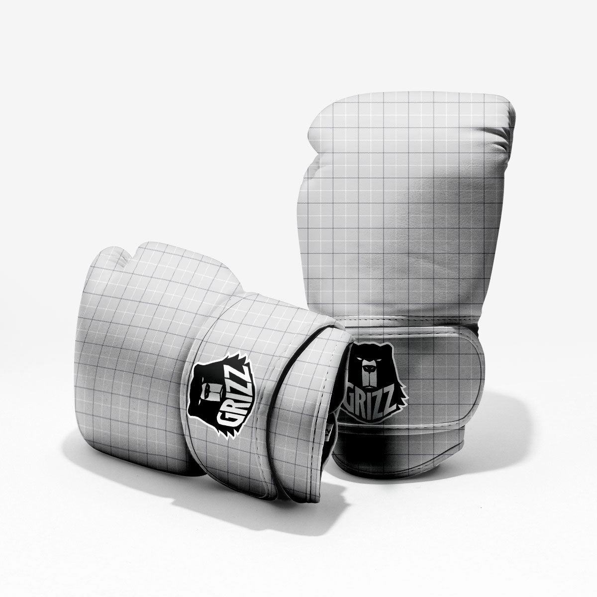 Tattersall Grey Print Pattern Pro Boxing Glove