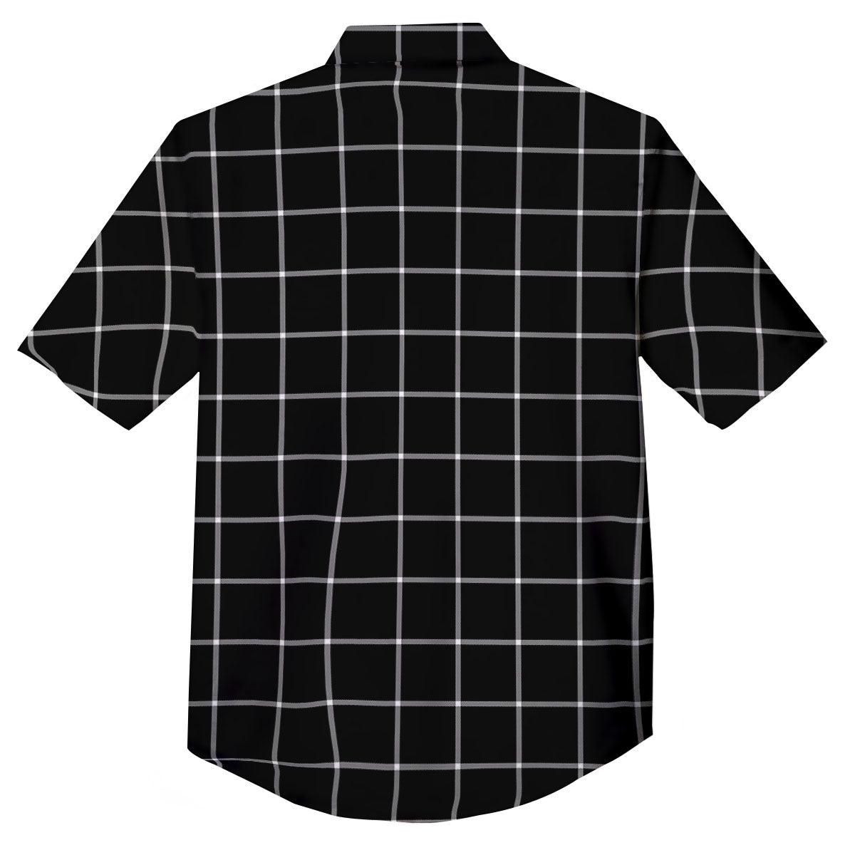 Tattersall Navy Print Pattern Button Up Shirt-grizzshop
