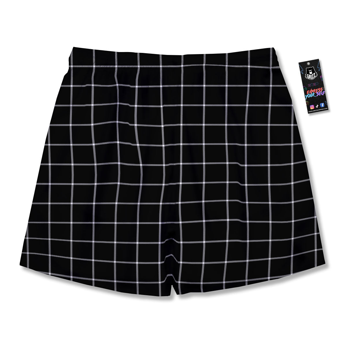 Tattersall Navy Print Pattern Men's Running Shorts-grizzshop