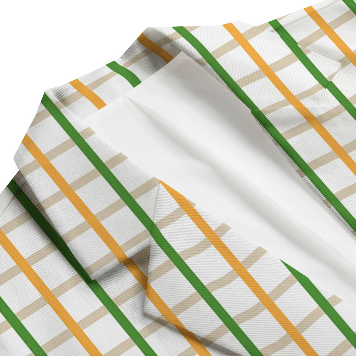 Tattersall Orange And Green Line Print Men's Blazer-grizzshop