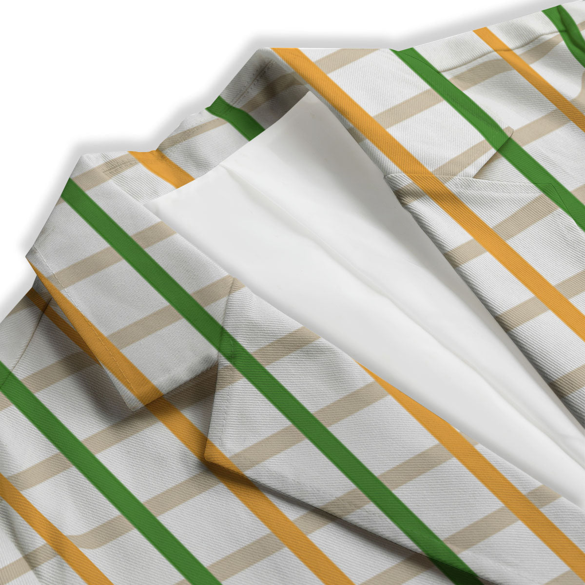 Tattersall Orange And Green Line Print Women's Blazer-grizzshop