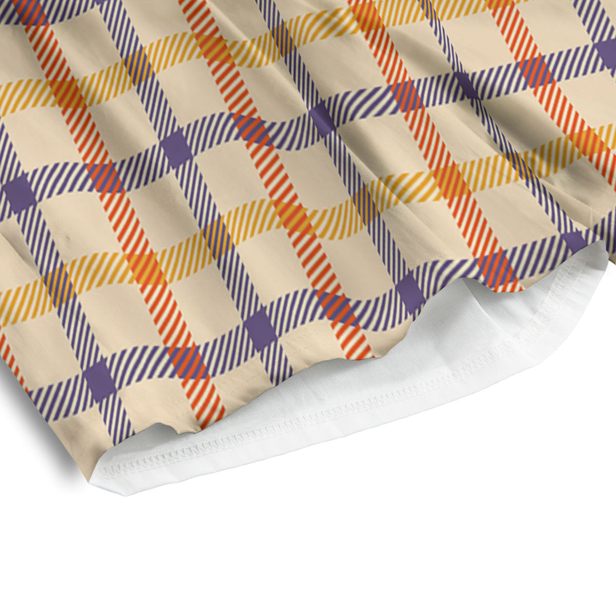 Tattersall Orange And Purple Print Pattern Men's Athletic Shorts