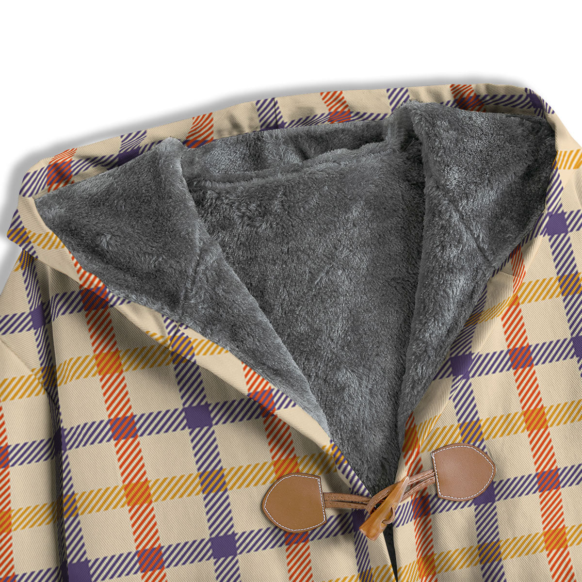 Tattersall Orange And Purple Print Pattern Men's Windbreaker Jacket-grizzshop