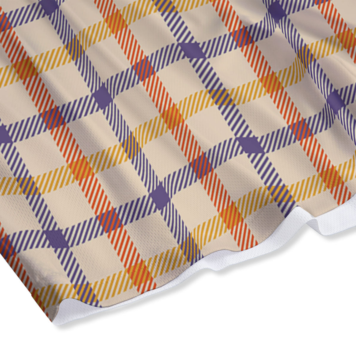 Tattersall Orange And Purple Print Pattern Mesh Shorts