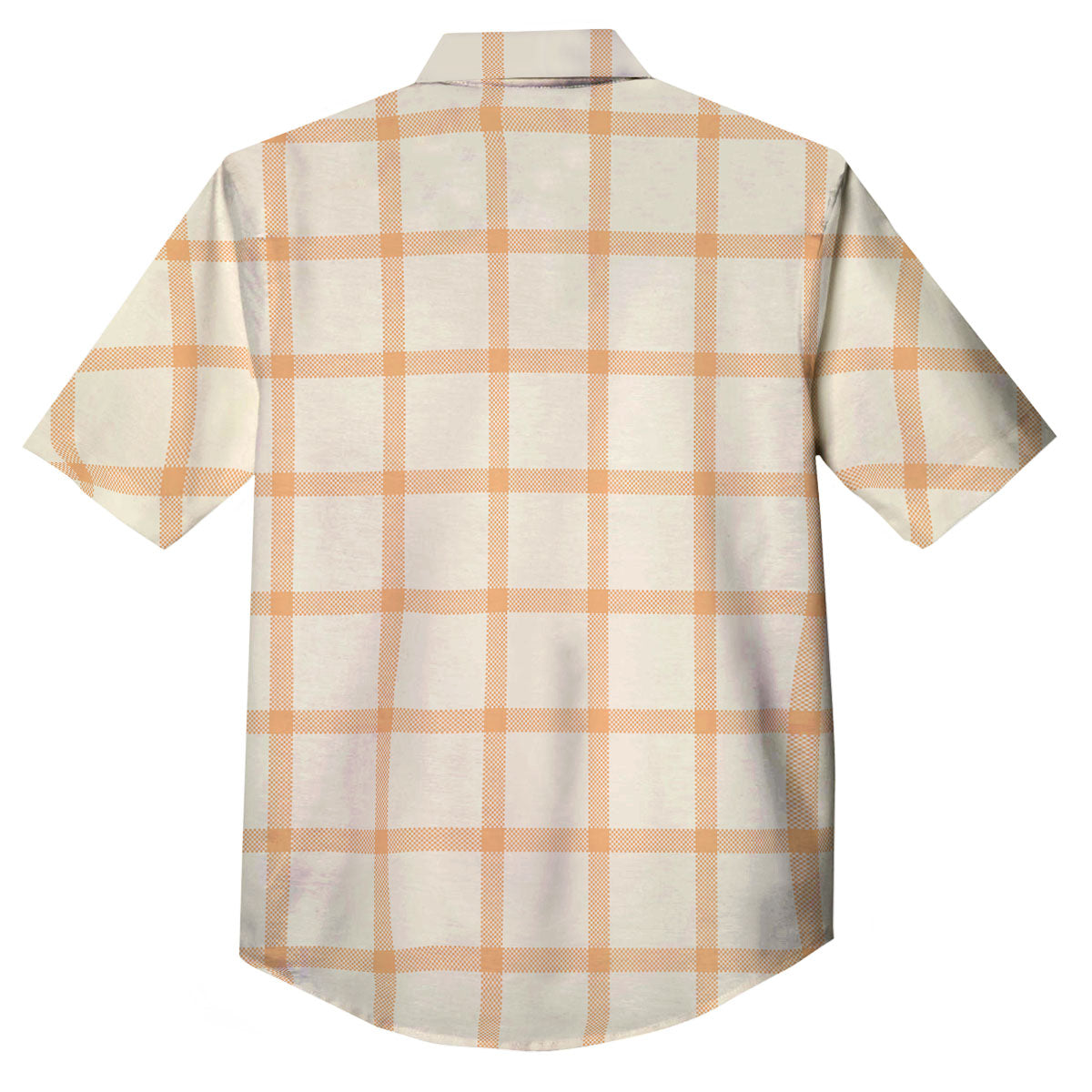 Tattersall Orange Pastel Print Pattern Button Up Shirt-grizzshop