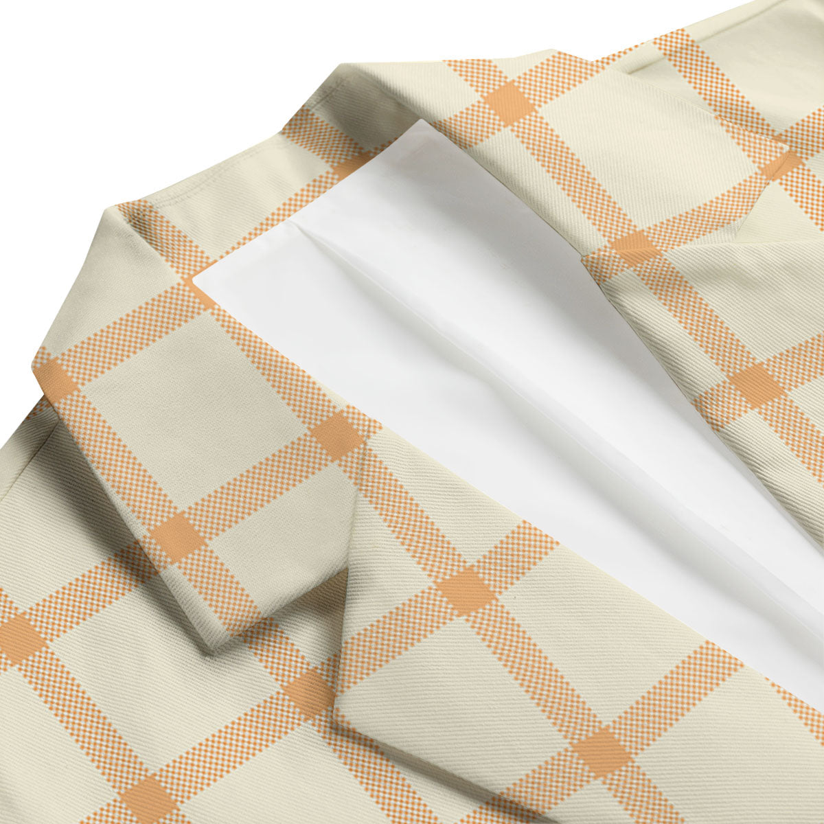Tattersall Orange Pastel Print Pattern Men's Blazer-grizzshop