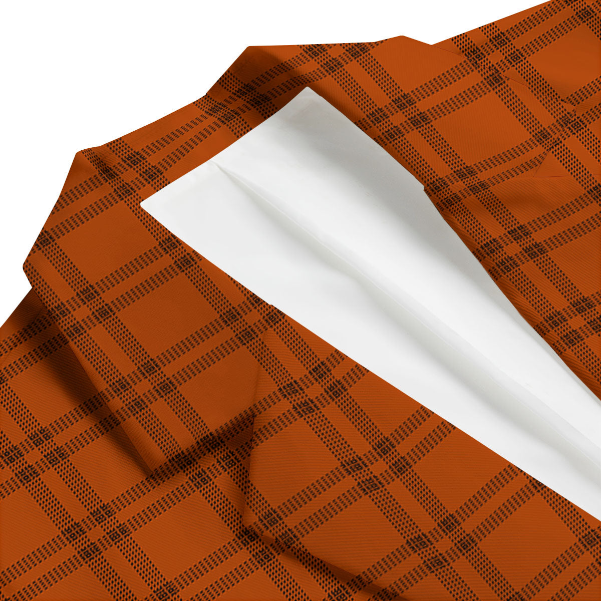 Tattersall Orange Print Pattern Men's Blazer-grizzshop