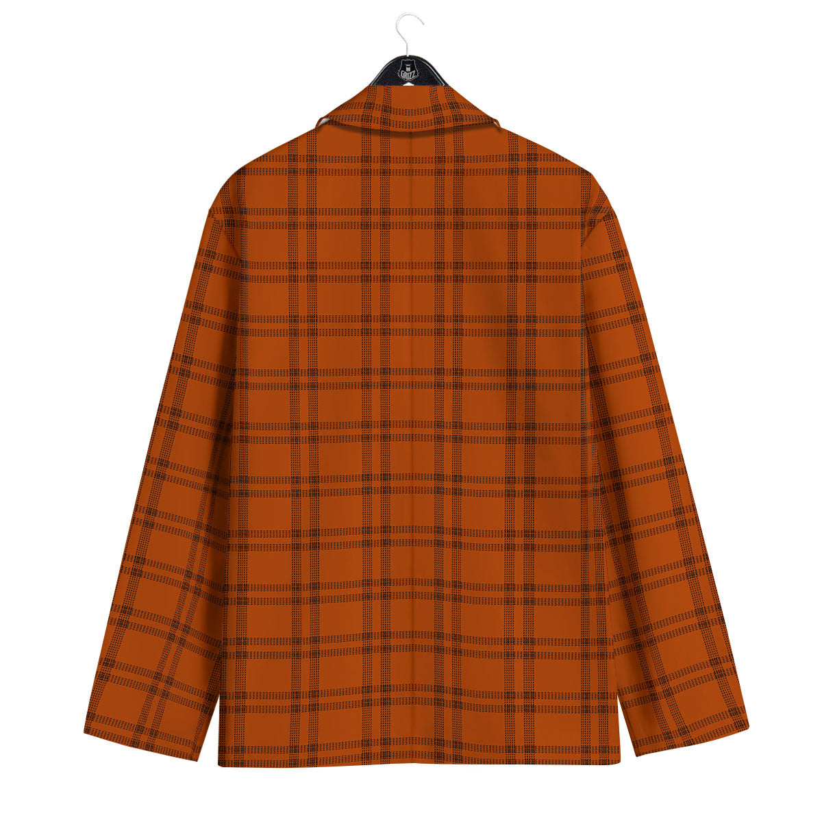Tattersall Orange Print Pattern Men's Sport Coat-grizzshop